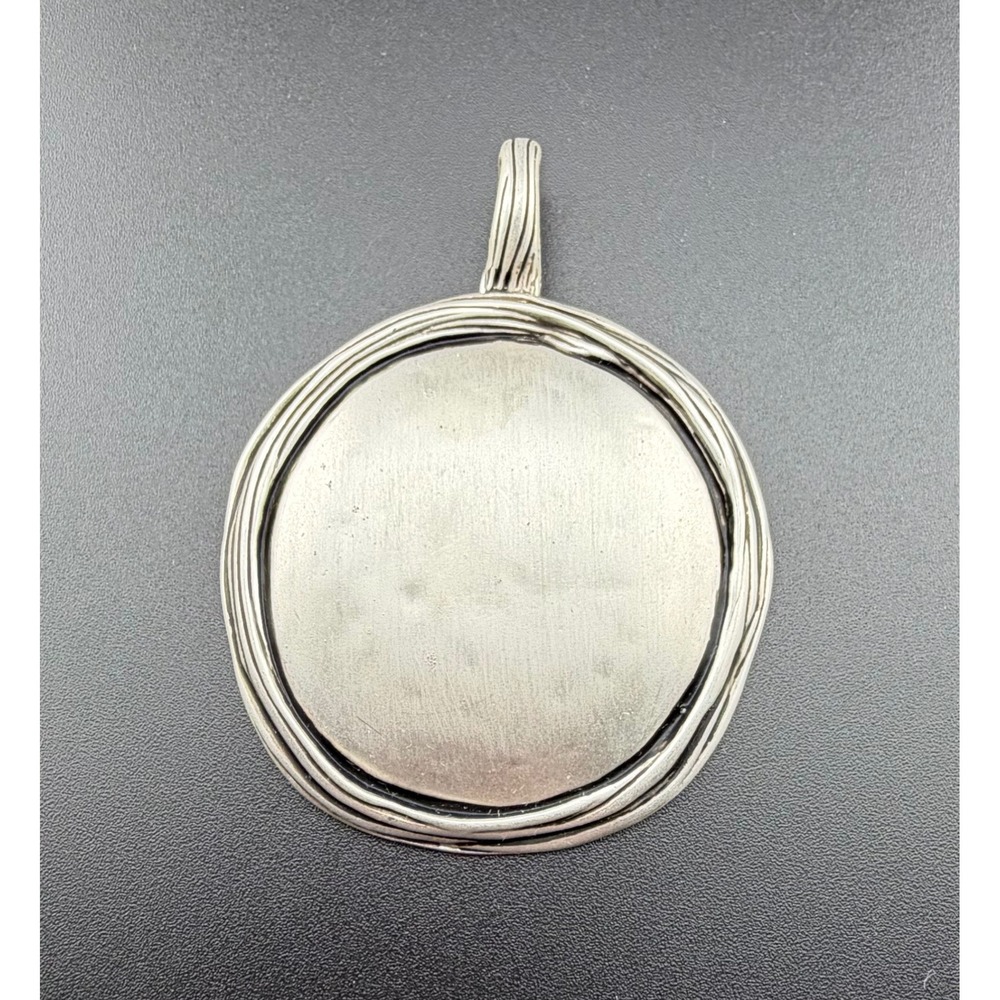 Premier Designs Stylin Pendant Necklace Enhancer Matte Silver Tone Magnetic Bail